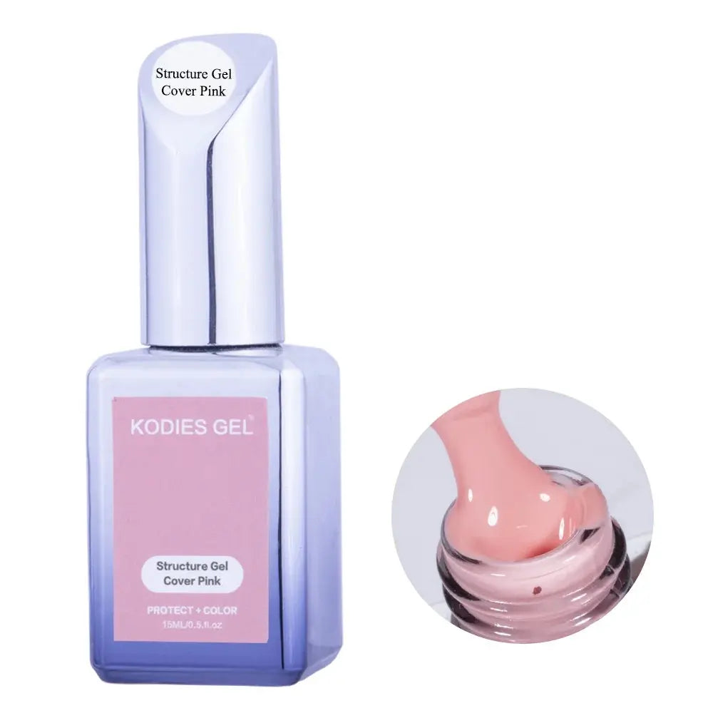 KODIES GEL Structure Rubber Base Gel Nail Polish 15ML UV/LED Cover Pink Gellak Gummy Base Coat Gel Varnish All for Manicure Nail Makeup art