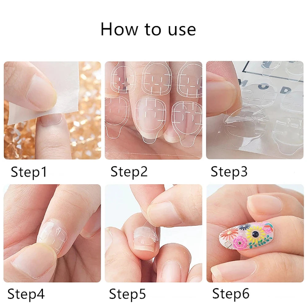 Double Side Nail Glue Sticker Adhesive Tabs for Fake Nails Supre Sticky Waterproof Breathable Nail Jelly Glue Makeup art