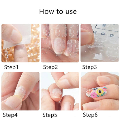 Double Side Nail Glue Sticker Adhesive Tabs for Fake Nails Supre Sticky Waterproof Breathable Nail Jelly Glue Makeup art