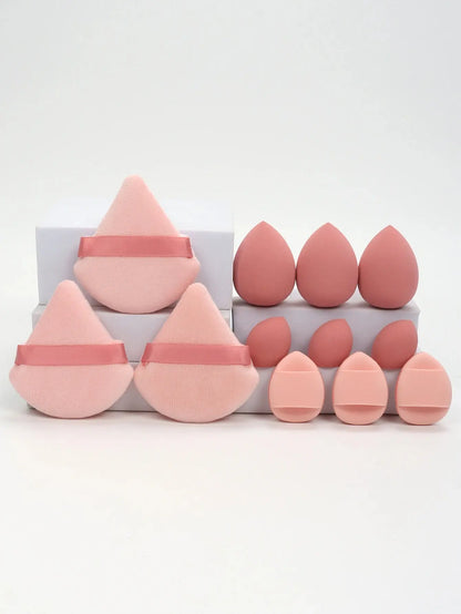 12-Piece All-Purpose Makeup Sponge Set, Made of 3 Loose Powder Puffs, 3 Mini Air Cushion Puffs, 3 Beauty Eggs and 3 Mini Beauty Makeup art