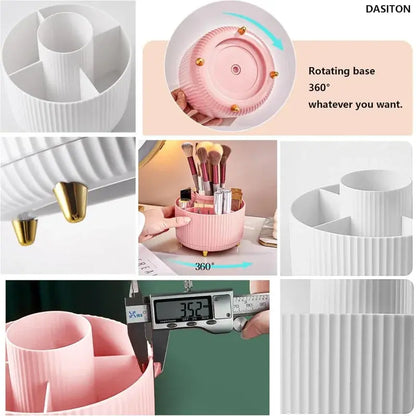 360° Rotating Makeup Tool Storage Box Desktop Organizer Cosmetic Brushes Holder Lipstick Eyebrow Pencil Holder Jewelry Container Makeup art