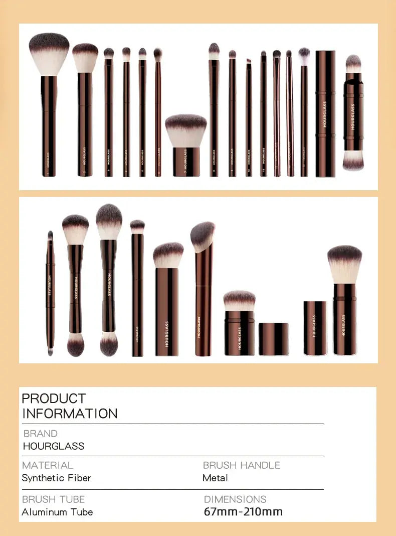 Hourglass Makeup Brushes Powder Foundation Concealer Blusher Bronzer Eye Shadow Eyebrow Eyeliner Sculpting Brush Makeup art