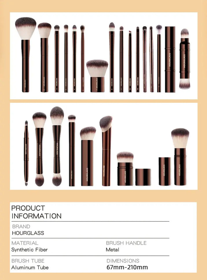 Hourglass Makeup Brushes Powder Foundation Concealer Blusher Bronzer Eye Shadow Eyebrow Eyeliner Sculpting Brush Makeup art