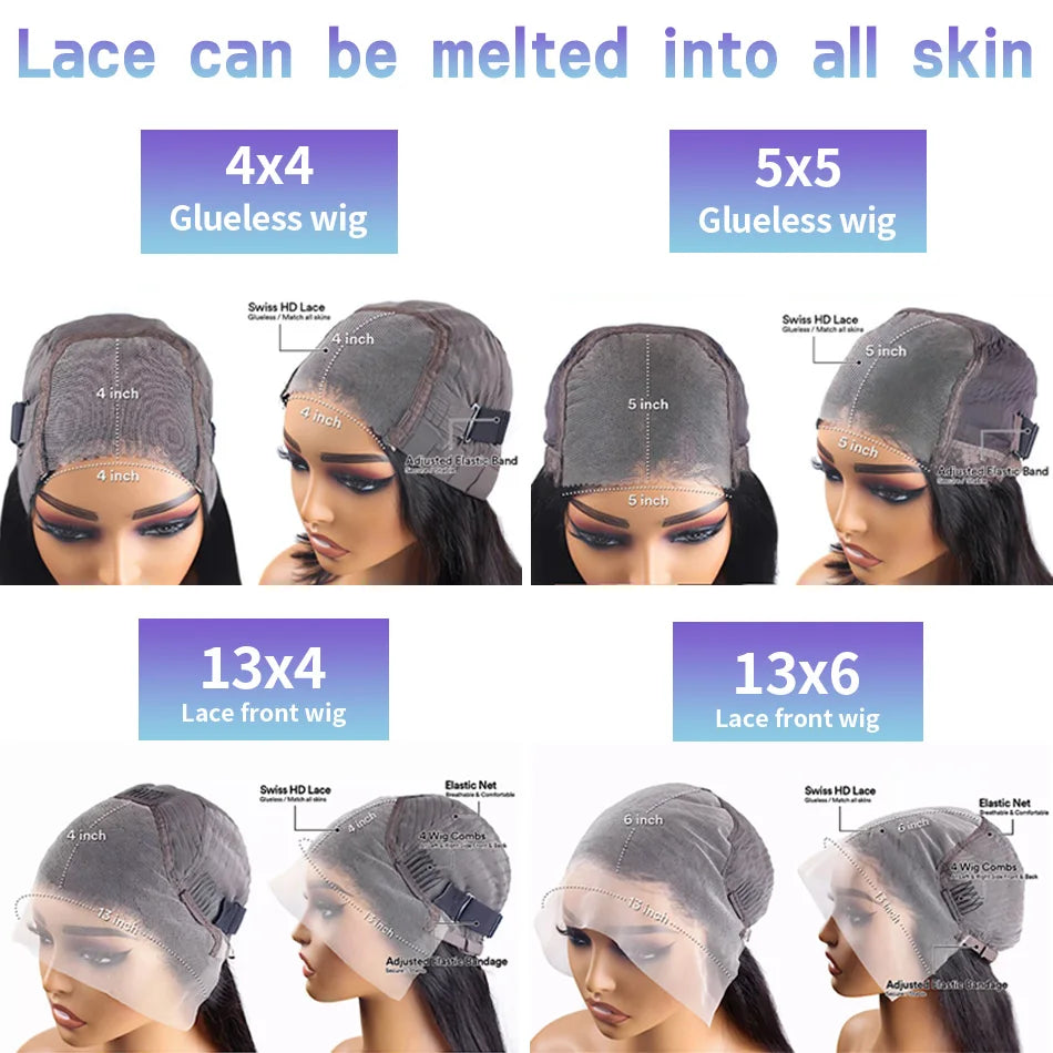 Glueless Bone Straight 4X4 Hd Lace Frontal Wig 13X6 13X4 Black Lace Front Wig Human Hair 5x5 Natural Brazilian Transparent Wigs Makeup art