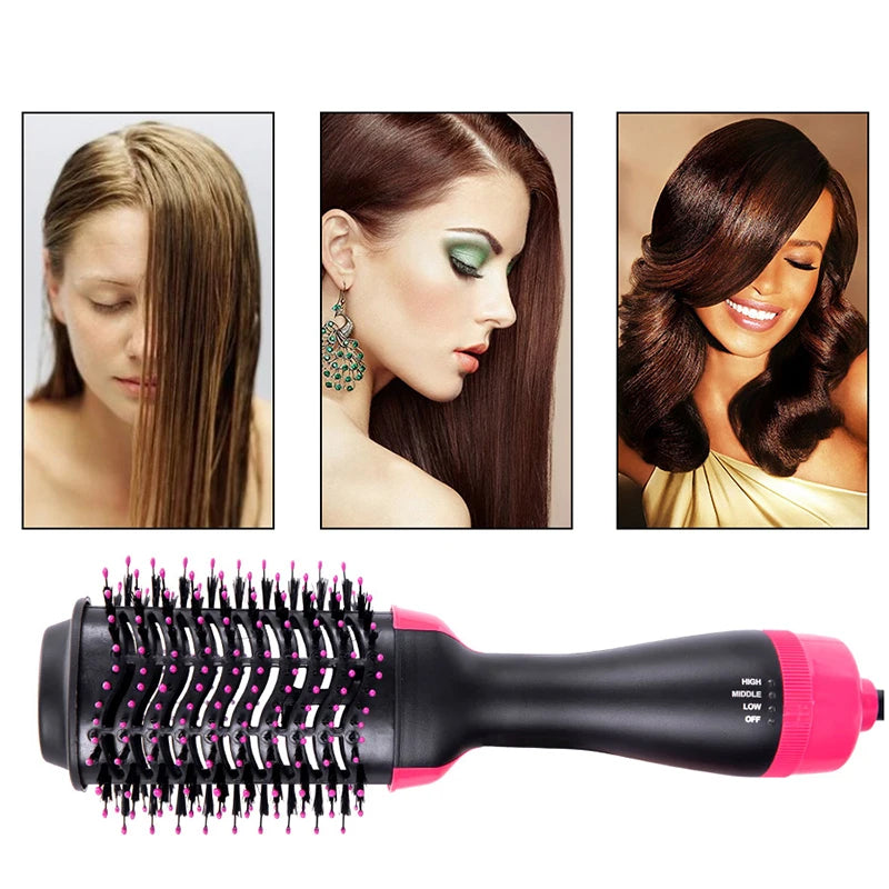 Women Hair Dryer Brush Hair Dryer Straightener Curler Massager 4 In 1 Rapid Warming One Step Volumizer Hot-Air Hair Brushes Makeup art