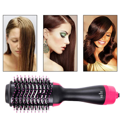 Women Hair Dryer Brush Hair Dryer Straightener Curler Massager 4 In 1 Rapid Warming One Step Volumizer Hot-Air Hair Brushes Makeup art