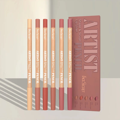Face Secret Artist Shape Sculpt Lip Liner Pencil Set, Weightless Precise Liner with Super Soft Blendable Texture Matte Soft Makeup art