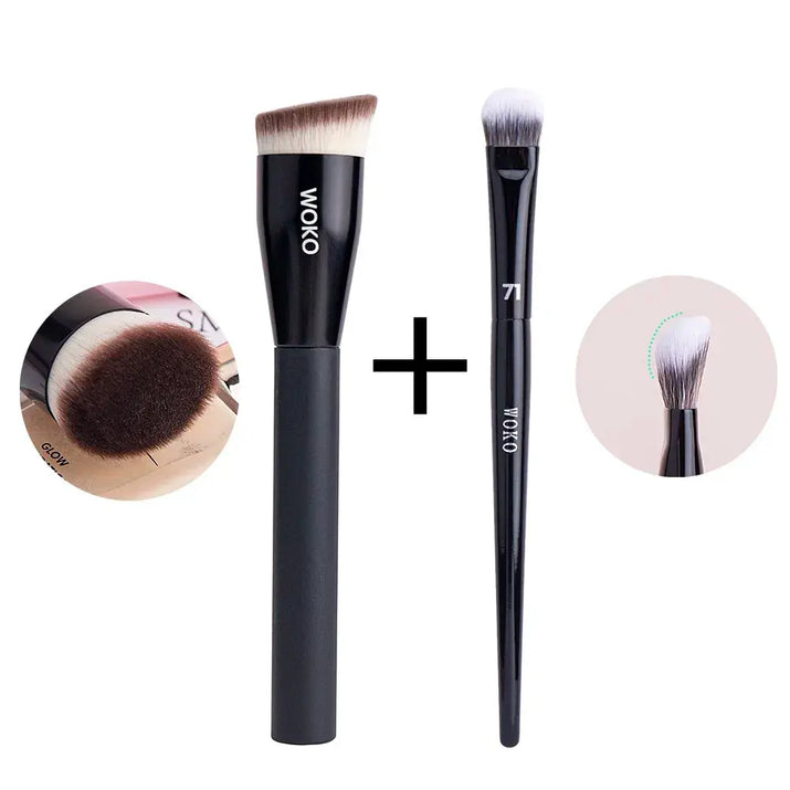 Flat Top Foundation Makeup Brushes Flat Angled Synthetic Hair Face Contour Foundation Liquid Cream Bronzer Buffing Makeup Tool Makeup art