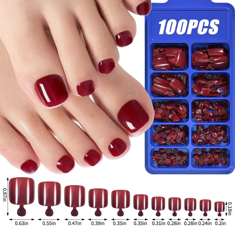 100Pcs Light Pink Press on Nails Short Medium Square Wearable Fake Nails Tips 10 sizes Full Cover False Nails Finger Decoration Makeup art