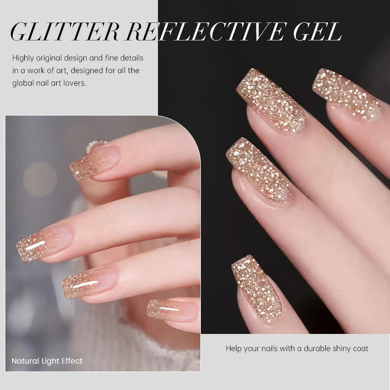 The Diamond Glow™ | Reflective Glitter Gel Polish Makeup art