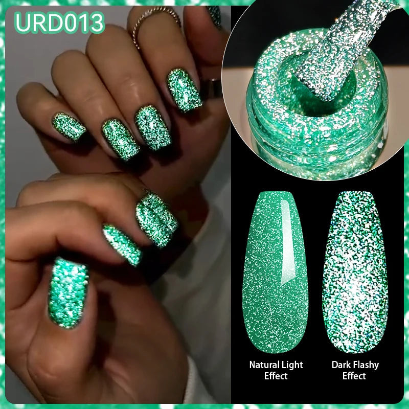 The Diamond Glow™ | Reflective Glitter Gel Polish Makeup art