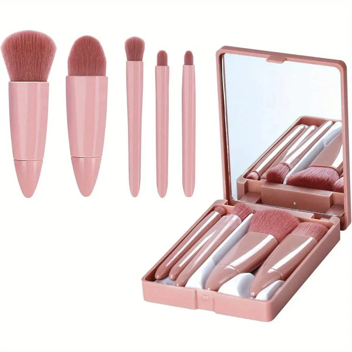Travel Makeup Brush Set, 5-Piece Professional Mini Makeup Brush Set, Multiple Brush Heads, Compact And Portable, With Storage Bo Makeup art