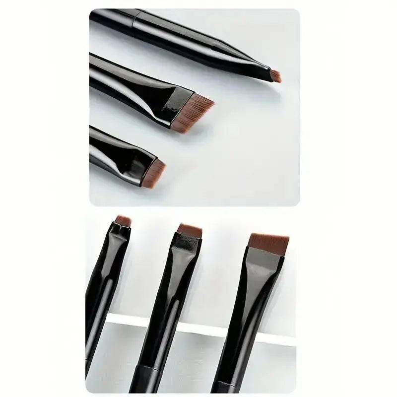 3-Piece Eyeliner & Eyebrow Brushes Set - Ultra-Fine & Flat Tips for Precise Control, High-Quality Precision Makeup Application Makeup art