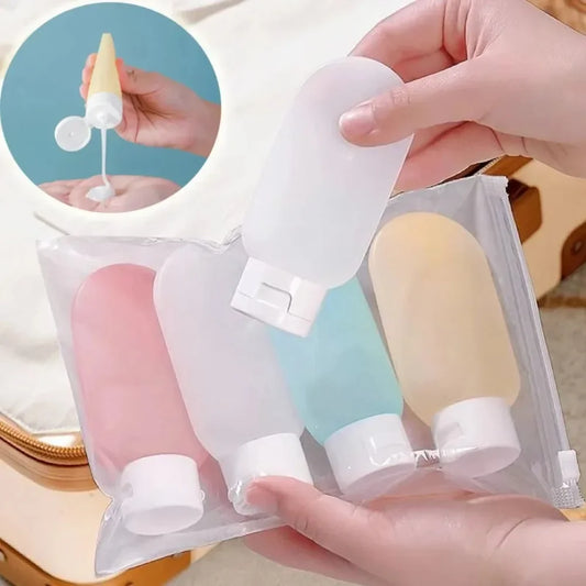 Travel Bottle Set – 4pcs Refillable 60ml + 12 Soft Tubes.