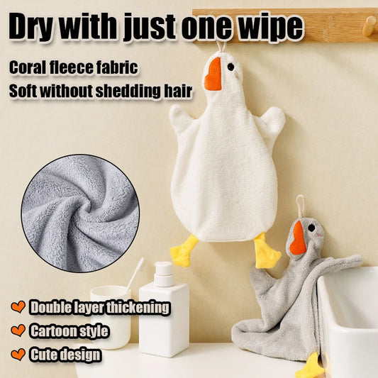 1PC Cartoon Goose Hanging Hand Towel.