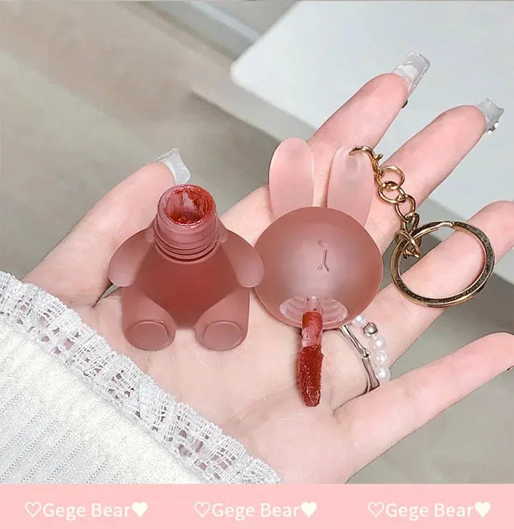 Gege Bear Rabbit Lip Glaze, Matte Velvet Lip Clay Long-lasting Color Non-drying Lipstick Makeup art