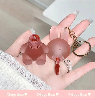 Gege Bear Rabbit Lip Glaze, Matte Velvet Lip Clay Long-lasting Color Non-drying Lipstick Makeup art