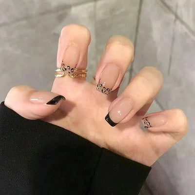 24Pcs Pink French Style Fake Nails 3D Bowknot Designs Short Square Press on Nails Sweet Korean Fashion False Nail for Women Girl Makeup art