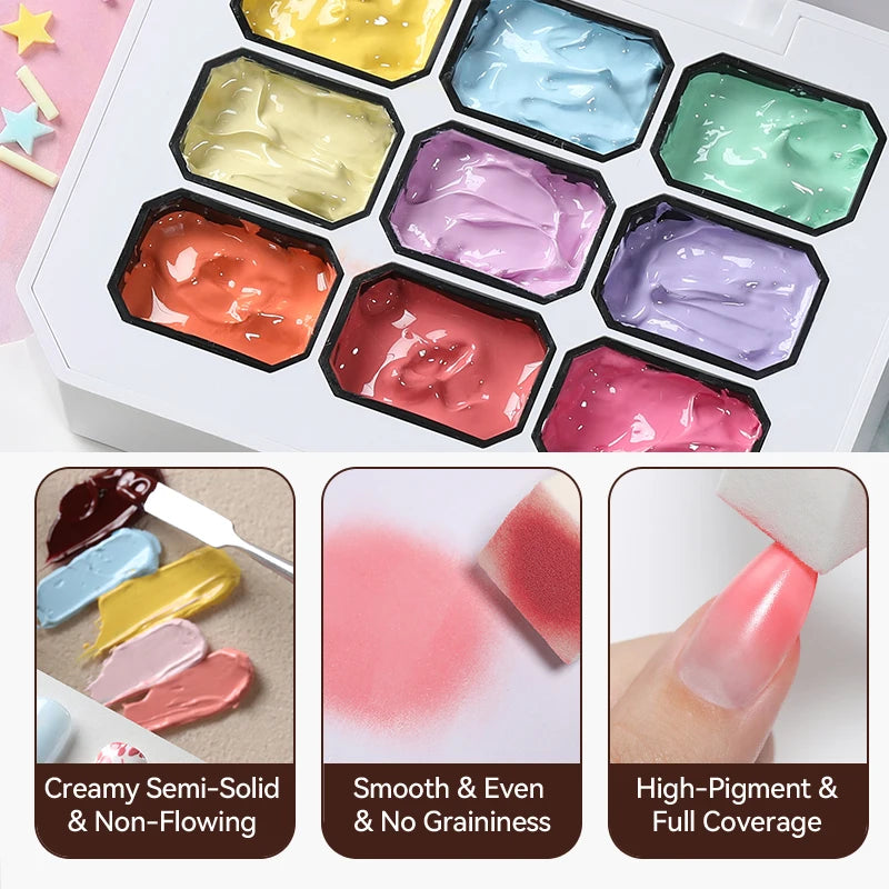 The Master Palette™ | 9-Color Solid Nail Art Gel Makeup art