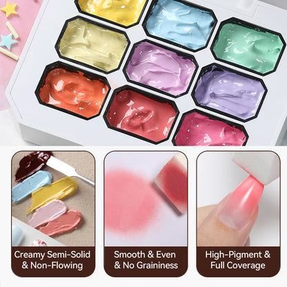 The Master Palette™ | 9-Color Solid Nail Art Gel Makeup art