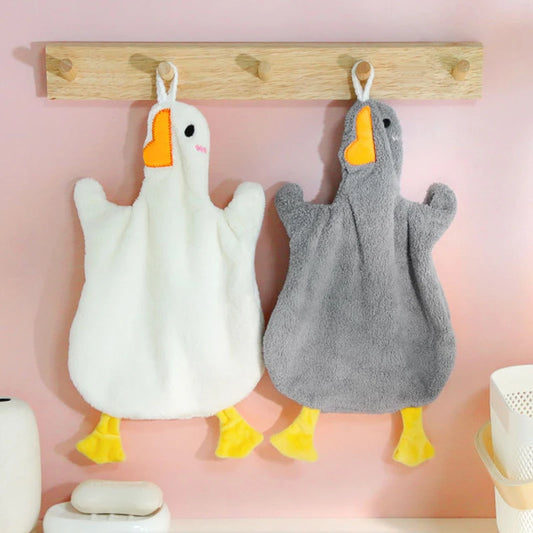 1PC Cartoon Goose Hanging Hand Towel.