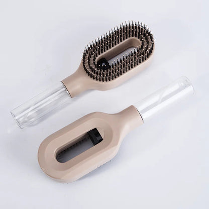 2-in-1 Spray Comb & Scalp Massage Brush | Detangling Hairbrush with Mist Spray Bottle Makeup Art