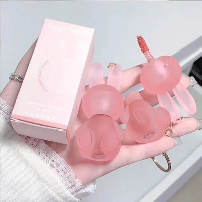 Gege Bear Rabbit Lip Glaze, Matte Velvet Lip Clay Long-lasting Color Non-drying Lipstick Makeup art