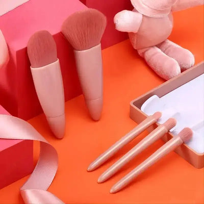 5pcs Travel Size Makeup Brushes Set Mini Makeup Brushes, Small Complete Function Cosmetic Brushes Kit With Case And Mirror5pcs T Makeup art