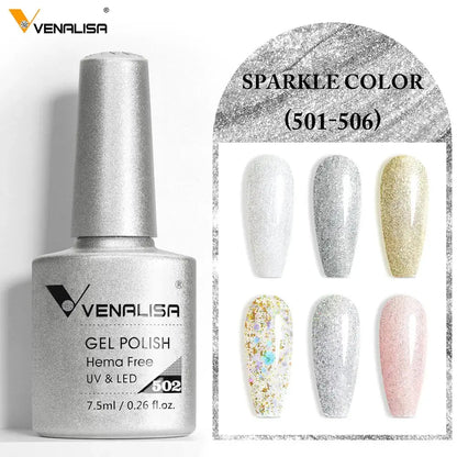 VENALISA 7.5ml Nail Gel Polish VIP5 HEMA Free Semi Permanent Soak off UV LED Nail Gel Varnish Full Coverage Nail Gel Lacquer Makeup art