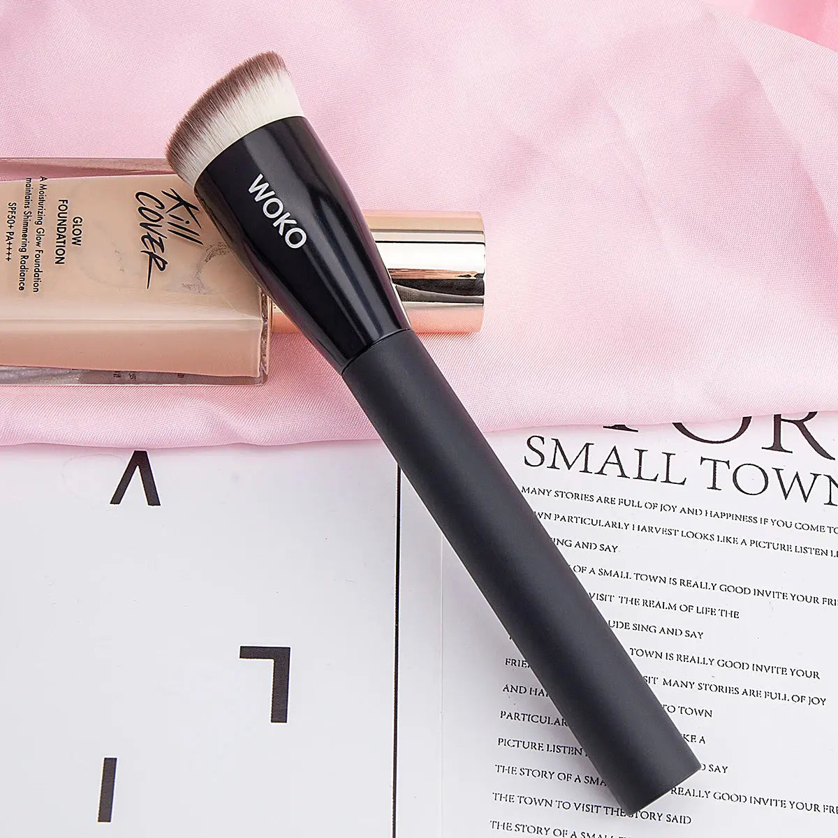 Flat Top Foundation Makeup Brushes Flat Angled Synthetic Hair Face Contour Foundation Liquid Cream Bronzer Buffing Makeup Tool Makeup art