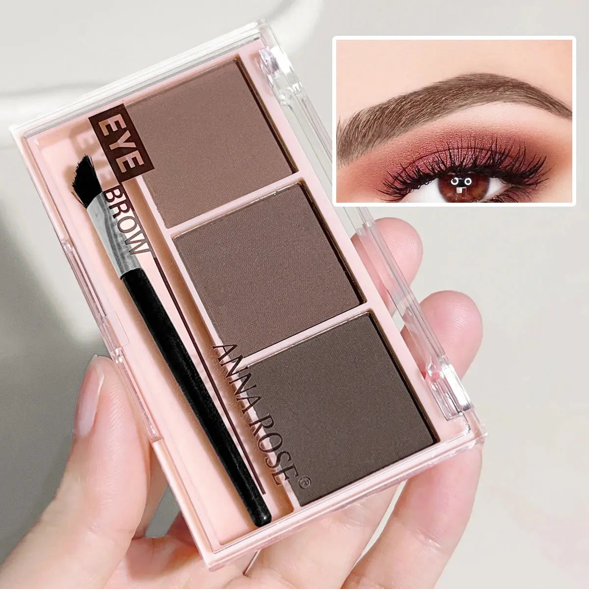 Three-color eyebrow powder shadow three-dimensional eyebrow shape waterproof and sweat-proof natural long-lasting eyebrow powder Makeup art