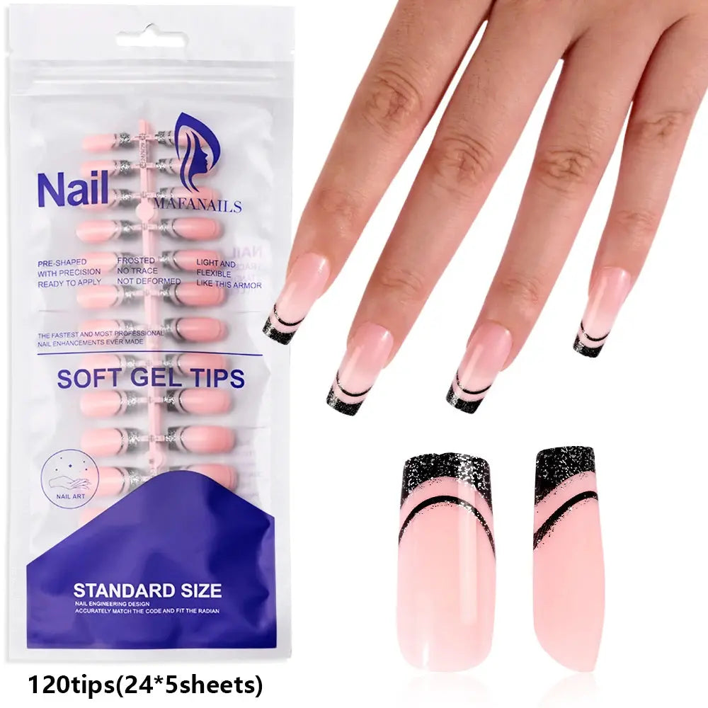 100Pcs Light Pink Press on Nails Short Medium Square Wearable Fake Nails Tips 10 sizes Full Cover False Nails Finger Decoration Makeup art