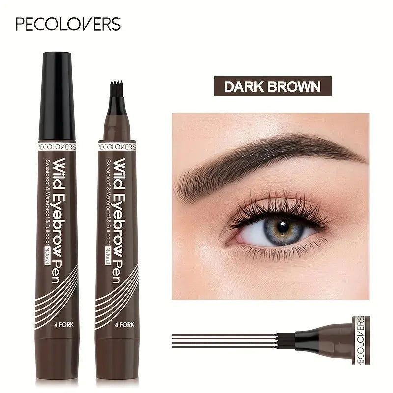 6 Colors 1pc Eyebrow Pen Waterproof 4 Split Tip Eyebrows Pen Eyebrow Tattoo Pen Waterproof Liquid Black Eyebrow Makeup Pencil Makeup art