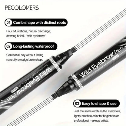 6 Colors 1pc Eyebrow Pen Waterproof 4 Split Tip Eyebrows Pen Eyebrow Tattoo Pen Waterproof Liquid Black Eyebrow Makeup Pencil Makeup art