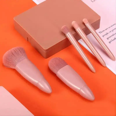 5pcs Travel Size Makeup Brushes Set Mini Makeup Brushes, Small Complete Function Cosmetic Brushes Kit With Case And Mirror5pcs T Makeup art