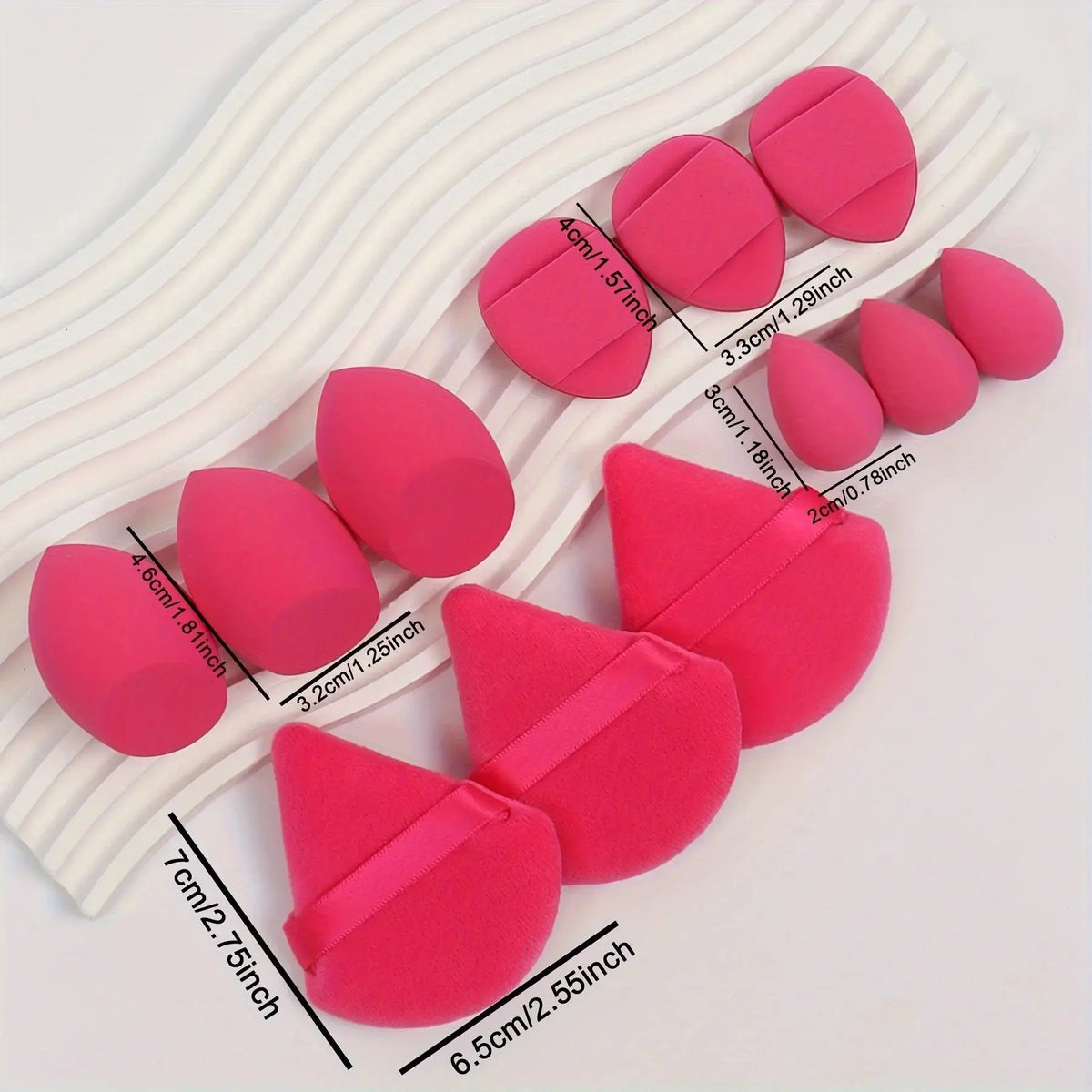12-Piece All-Purpose Makeup Sponge Set, Made of 3 Loose Powder Puffs, 3 Mini Air Cushion Puffs, 3 Beauty Eggs and 3 Mini Beauty Makeup art