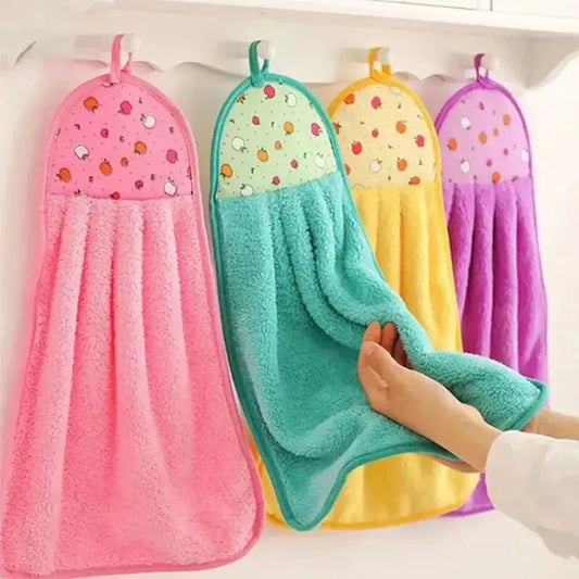 4PCS Coral Velvet Hand & Dish Towels