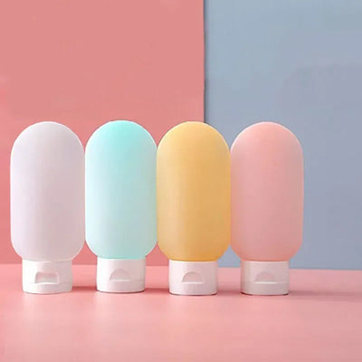 Travel Bottle Set – 4pcs Refillable 60ml + 12 Soft Tubes. Makeup art