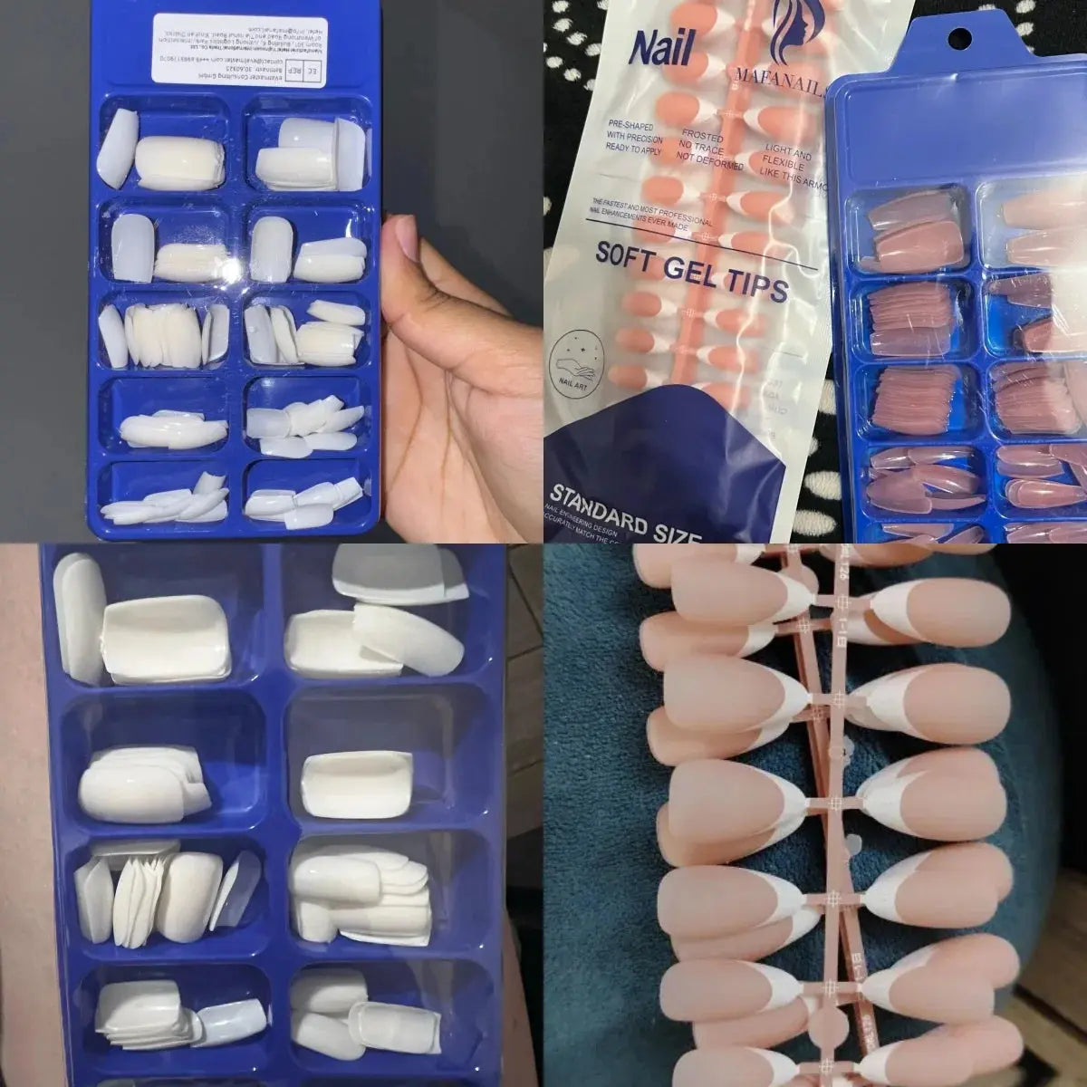 100Pcs Light Pink Press on Nails Short Medium Square Wearable Fake Nails Tips 10 sizes Full Cover False Nails Finger Decoration Makeup art