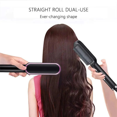Multifunctional Ionic Hair Straightener Curler Brush Fast Heating Curler Straightener Comb Styler Electric Fast Heating Comb Makeup art